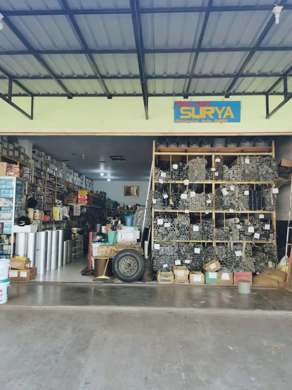 Organized hardware store interior